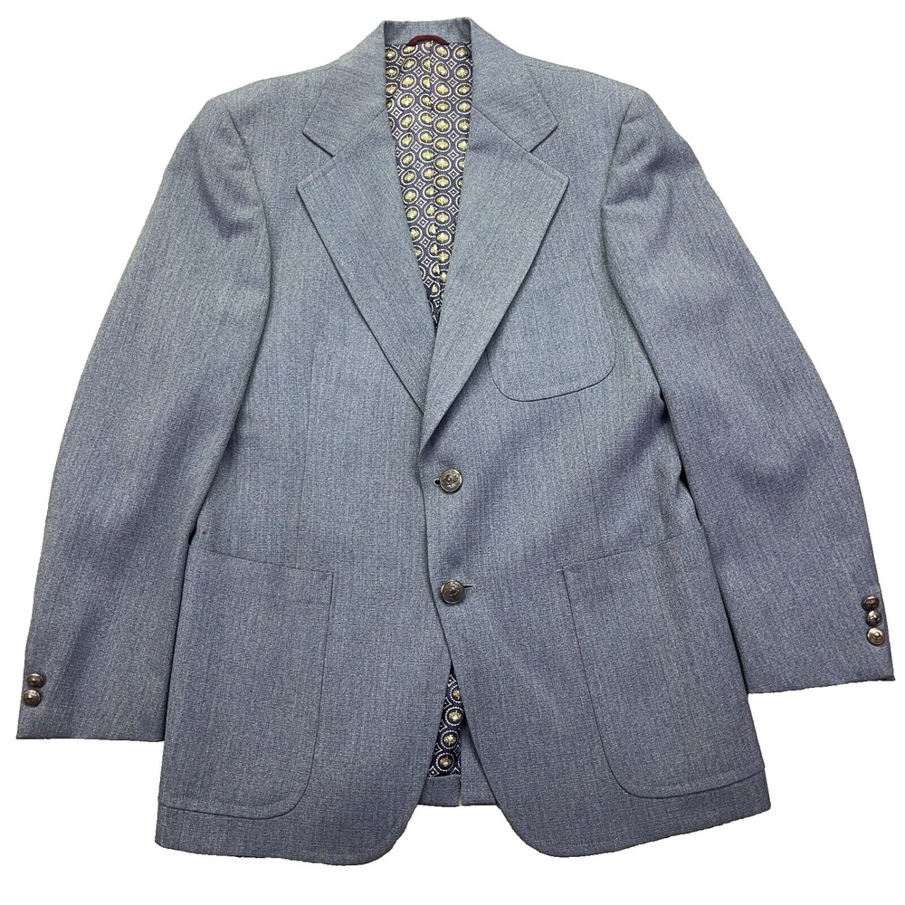 VTG Hart Schaffner Marx Men Blue Desert Classic Blazer Sport Coat Union Made 40"